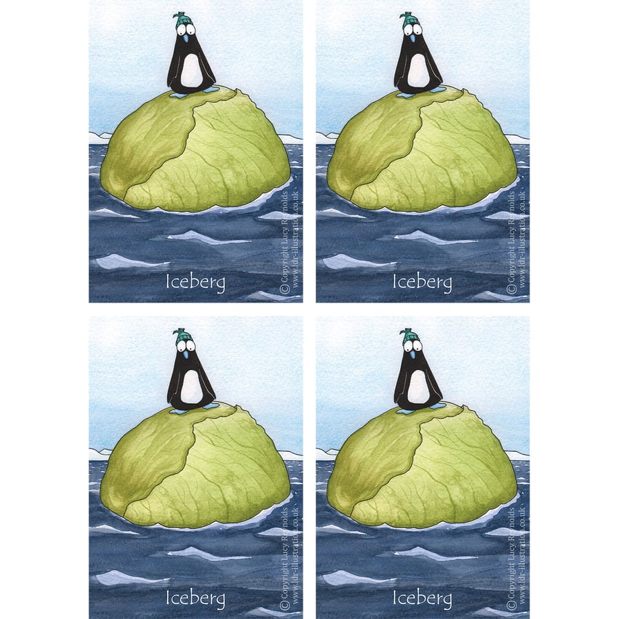 Pack of 4 Iceberg Cards A6