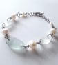 Pearl & Seaglass Linked Chain Bracelet  - Image 1