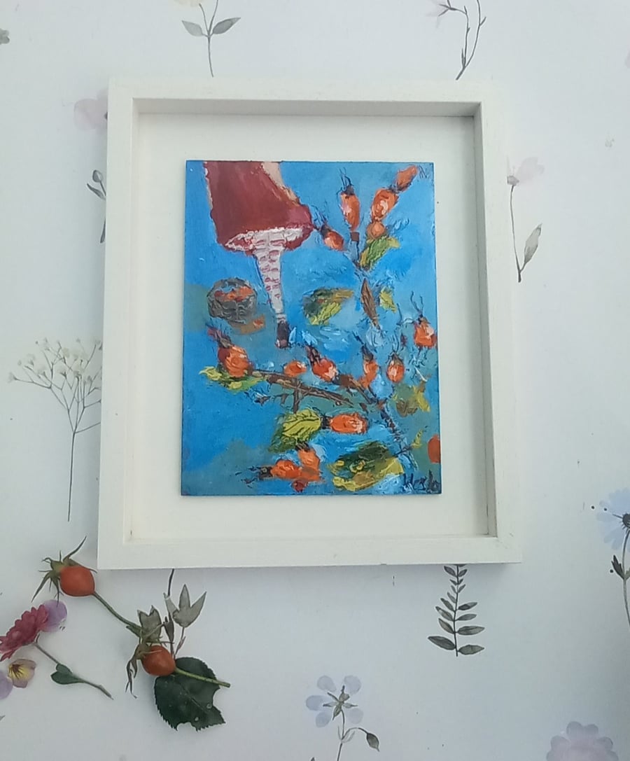 Original painting 'rosehips'