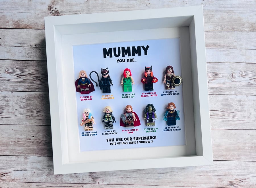 Mum Mummy Superhero Minifigure Frame (10 figs)