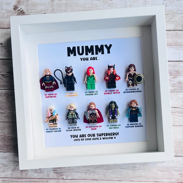 Mum Mummy Superhero Minifigure Frame (10 figs)