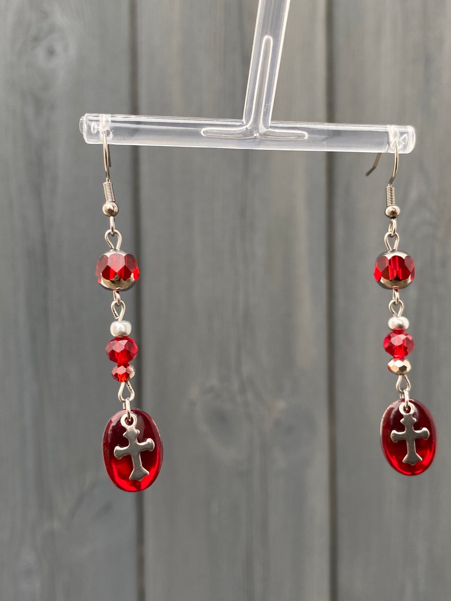 Tania - Cross Earrings 