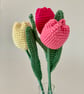 tulip bouquet, 3 crochet tulip mini bouquet, everlasting flowers - Image 3