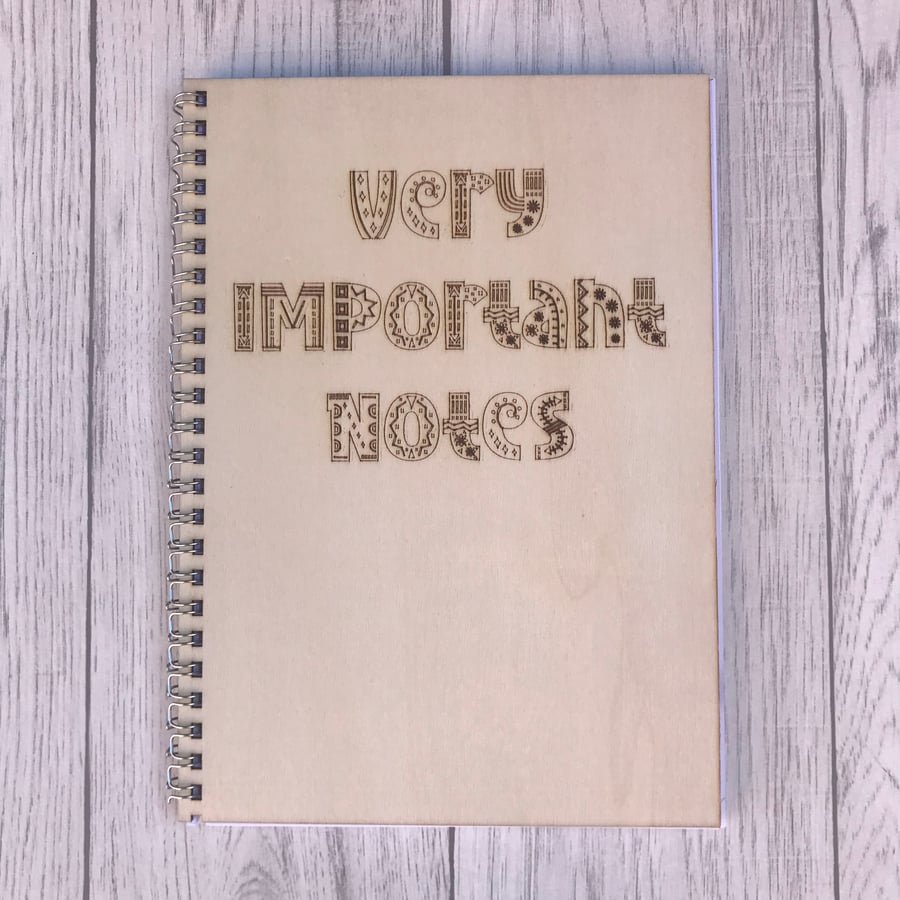 A5 wooden notebook- very important notes