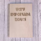 A5 wooden notebook- very important notes
