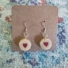 Needle-felted Jammie Dodger earrings