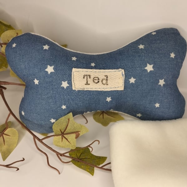 Dog toy bone. Squeaky dog toy. Personalised dog bone. Dog gift.Handmade 