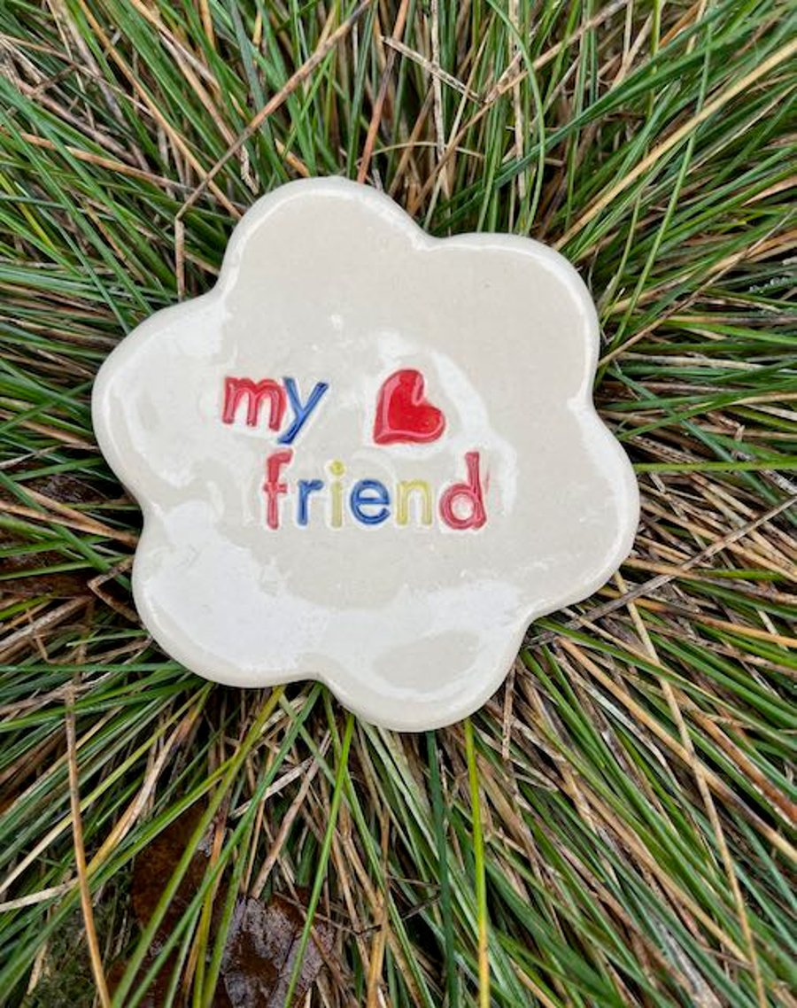 Handcrafted Ceramic Ring-Earring Dish - My Friend