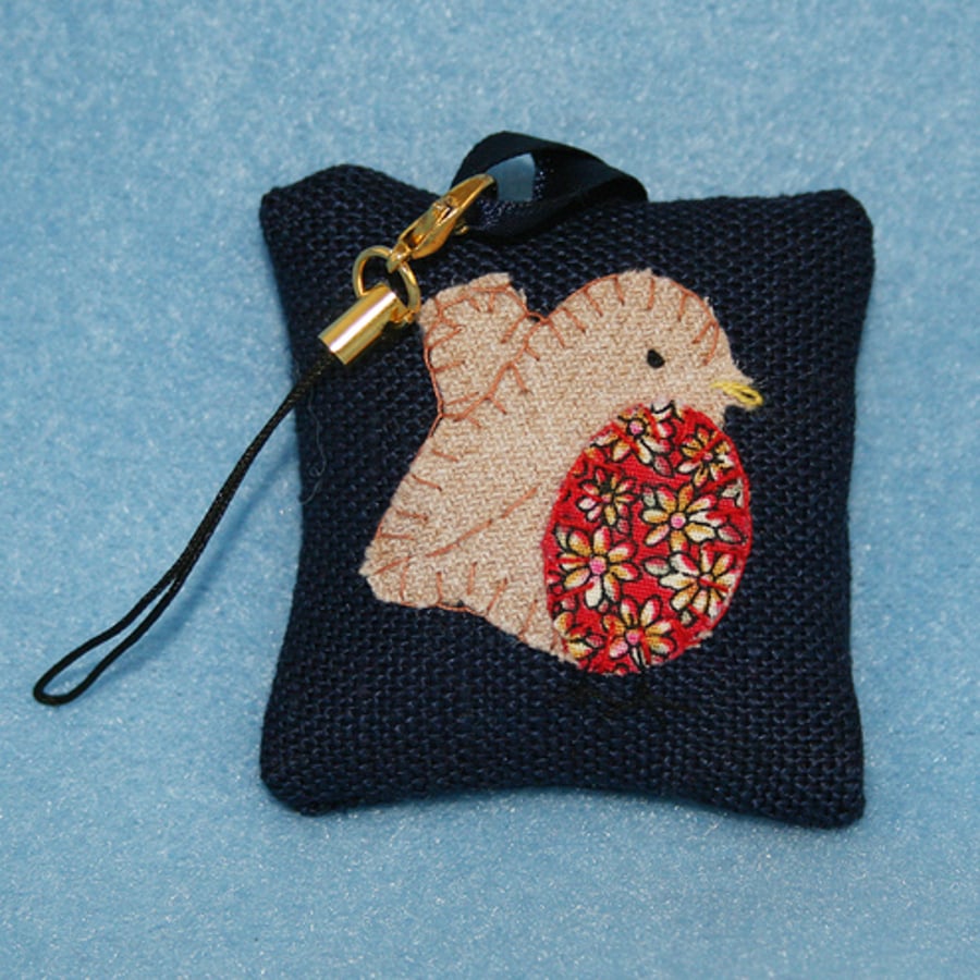 Embroidered Fob - Robin