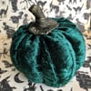 Crushed Velvet Dark Green Pumpkin With A Pumpkin Spice Fragrance