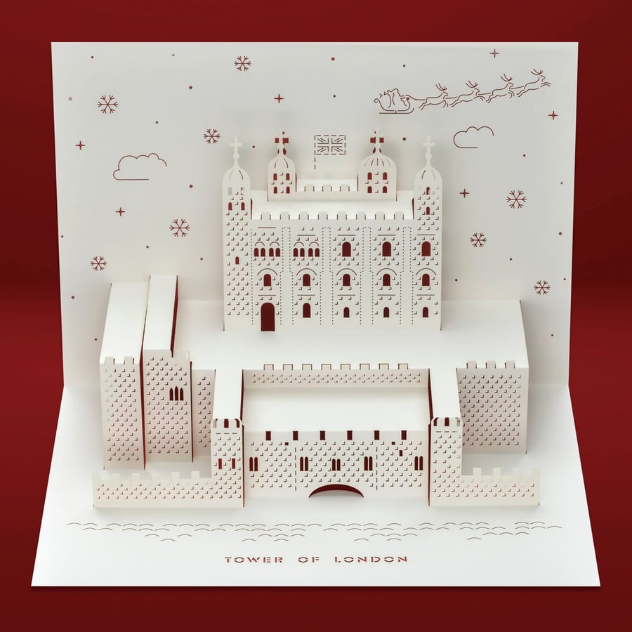 Tower of London 3D pop-up Christmas card