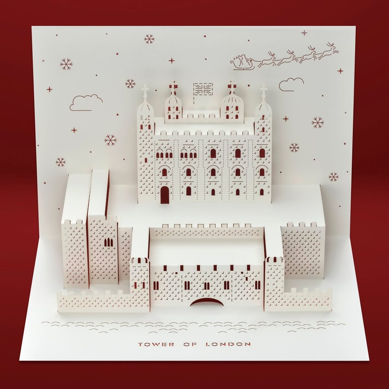 Tower of London 3D pop-up Christmas card