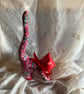 Red floral decopatch cat 