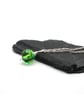 green swirl lampwork glass pendant necklace
