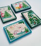 Christmas Brooch - Nostalgic Winter Scene pin brooch in fabric and felt - Image 1