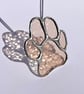Sparkling champagne stained glass paw decoration - dog lover gift apricot