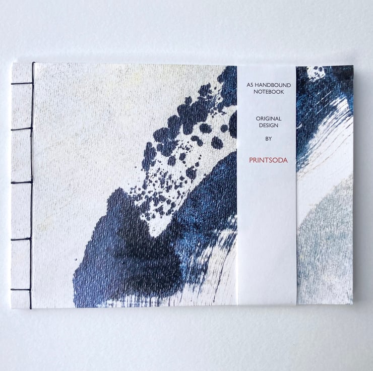 A5 handbound notebook with a wave inspired cover - Folksy
