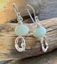 Amazonite and molten silver dangle drop earrings, arc jewellery - Image 4