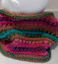 Handknit Vegan Chunky Circular Cowl Bright Multi - Image 2