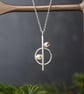 Contemporary Geometric Silver Necklace - Image 2
