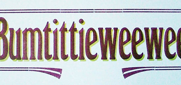 "Bumtittieweewee" Letterpress Poster. 