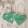 SALE Hand Painted Wooden Heart Hanging Decoration 'Love'