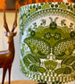 Hollywood Regency MidCentury Rococo French Vintage Green White Fabric Lampshade  - Image 4