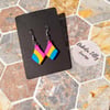 Pansexual flag colours, polymer clay hook earrings