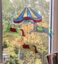 Stained Glass Fairground Horse - Blue and Green - Image 2