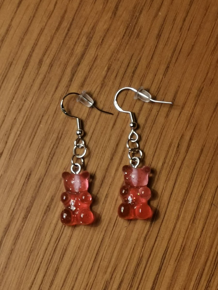 Sterling silver Cute strawberry gummybear earings