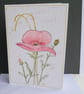 Poppy Wildflower Greetings Card with Envelope - Hand Painted One of a Kind