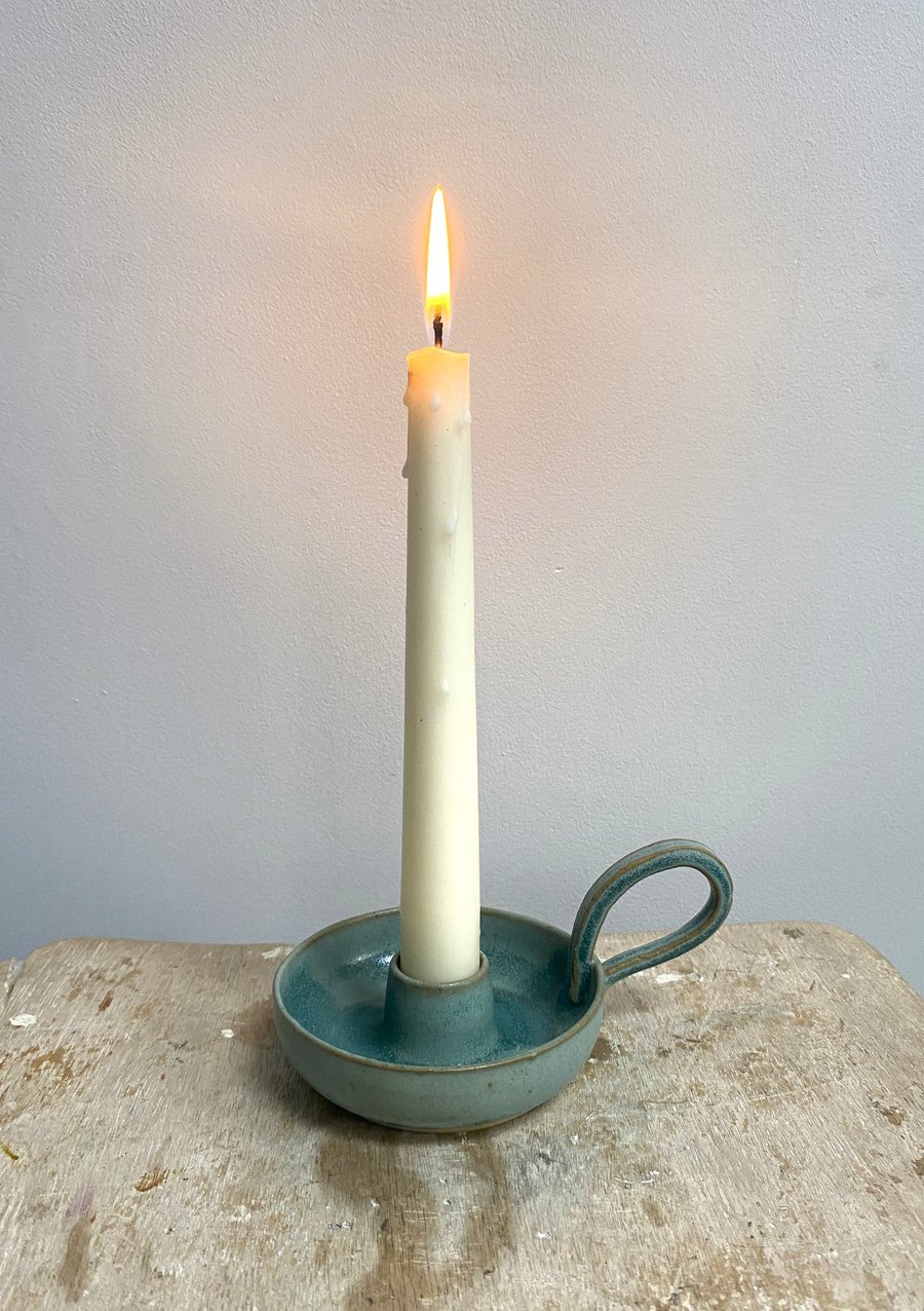 Stoneware tapered candle holder Folksy