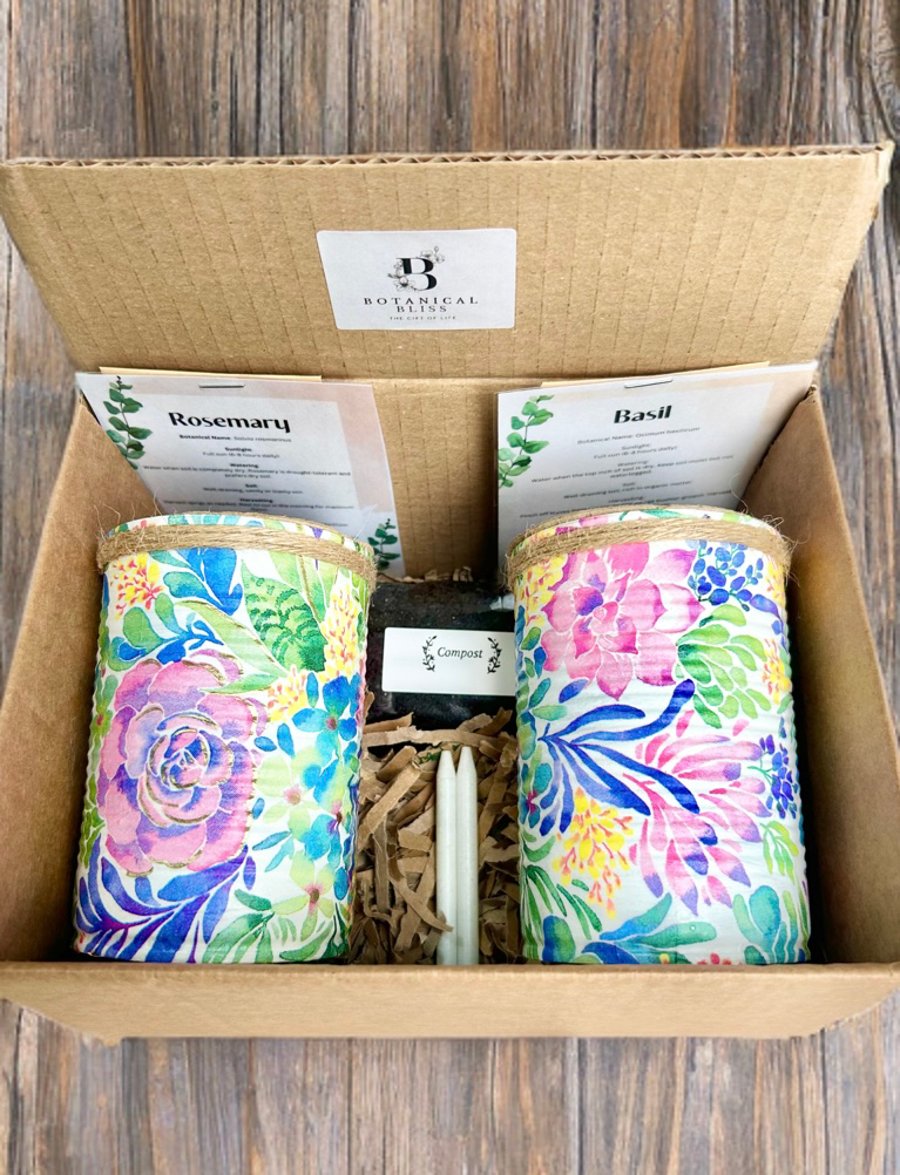 Pastel bloom grow your own herb garden gift set 