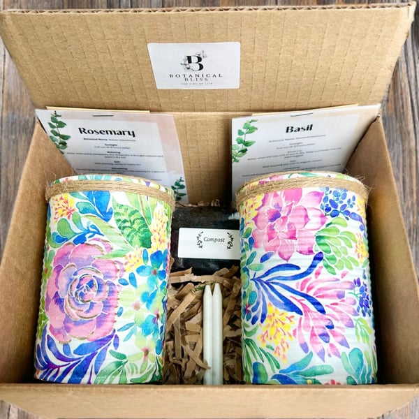 Pastel bloom grow your own herb garden gift set 