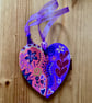 Unique purple and red hand painted heart - Image 2