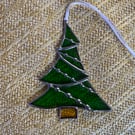 Handmade glass Christmas tree ornament