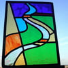 Stained Glass Panel, Impression of Somerset Levels