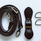 Dark Brown Buckle Clasp & Strap Hardware Kit for Making a Felt Bag on a Ball