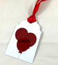 Handmade red balloons birthday card with matching gift tag - Image 3
