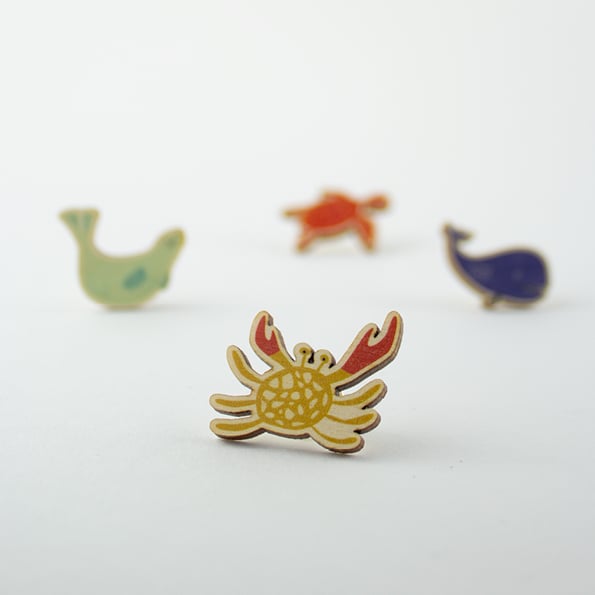Crab Ocean Pin Badges