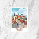 Tallinn Estonia Postcard Medieval Old Town Travel Souvenir Baltic Vacation