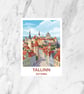 Tallinn Estonia Postcard Medieval Old Town Travel Souvenir Baltic Vacation