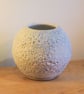 White lava texture moon jar, vase handmade pottery - Image 2