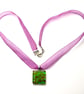 Glass Flower Kimono Pattern Pendant - UK Free Post - Image 1