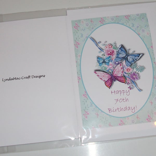 Female birthday card, Butterflies