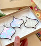 Stained glass iridescent Christmas baubles set, christmas decor - Image 1