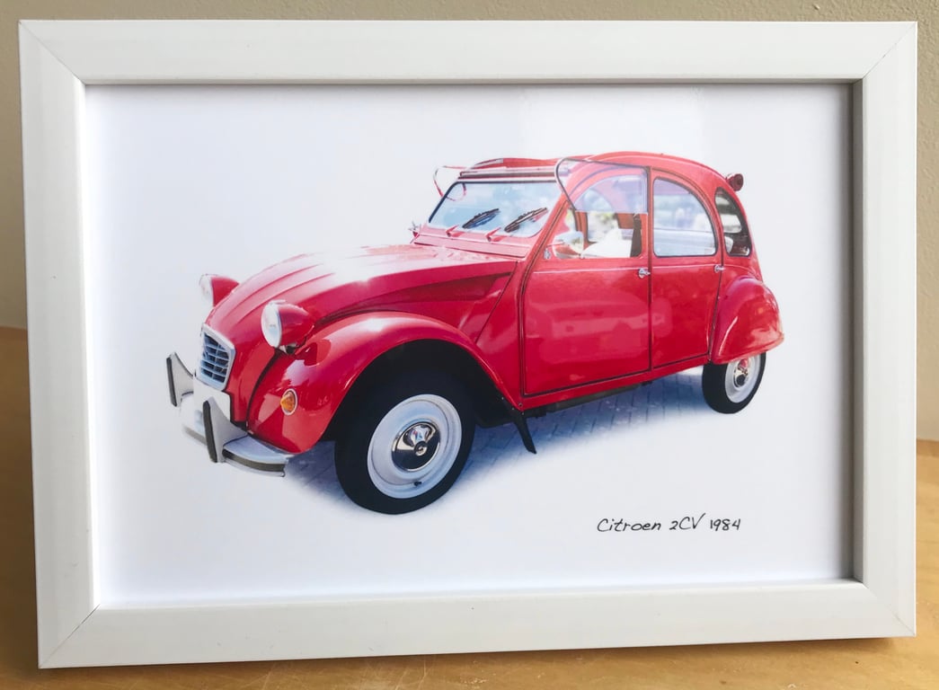 Citroen 2CV 1984 - 4x6" Photograph in a Black or White frame