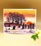 Greetings card, Avebury Stone Circle Evening Sunset version 1, Blank card