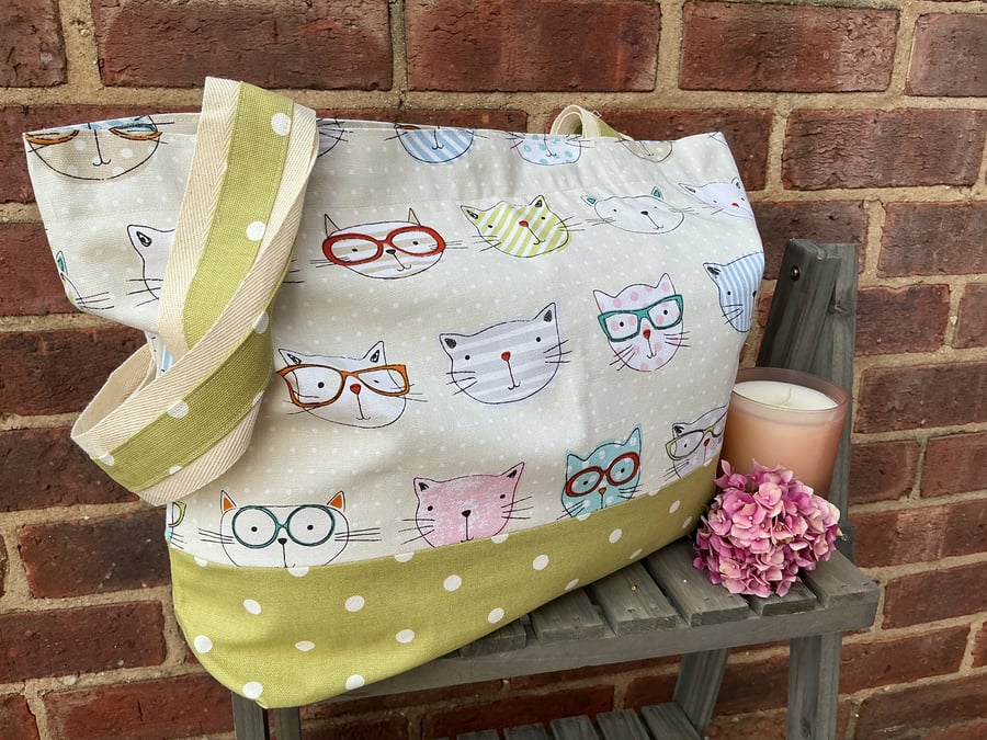 Cat Organiser Two Tone Shopper