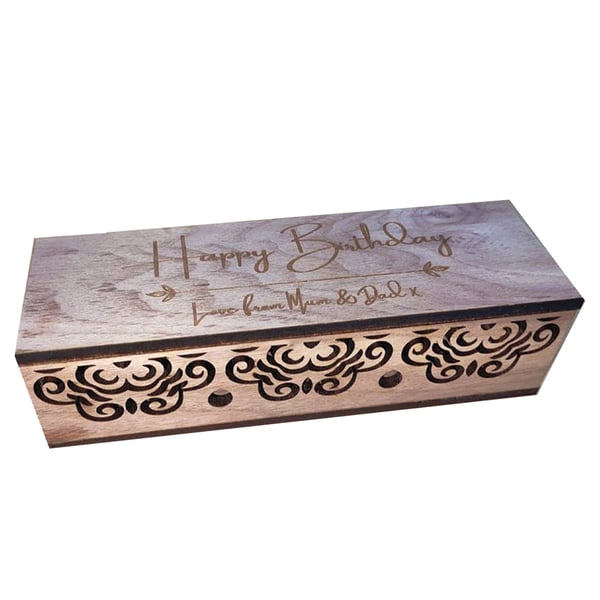 Personalised Wooden Box Premium Handmade With Indian Inspired Patterns